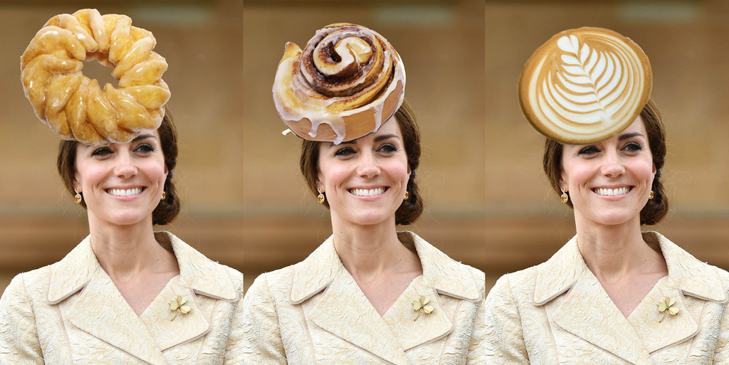 Kate Middleton, Catherine Duchess of Cambridge, Cruller, Cinnabun, Latte Art Kate Middleton, Catherine Duchess of Cambridge, Cruller, Cinnabun, Latte Art